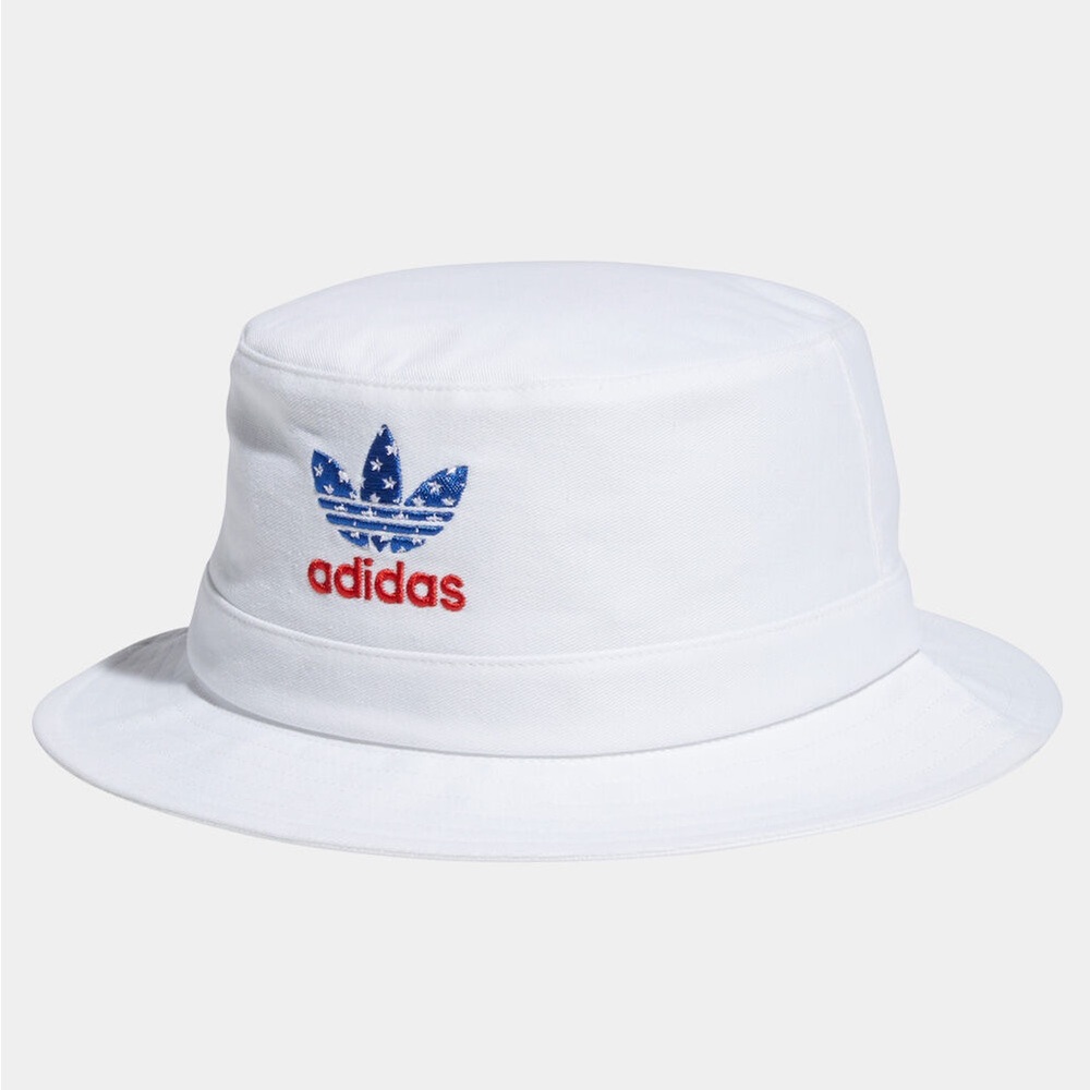 Adidas Americana Bucket Hat White Red Blue Stars Trefoil Logo NWT